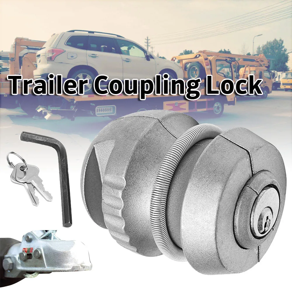 

Zinc Alloy Trailer Lock Hitchlock Trailer Hitch Coupling Lock Ball Lock Trailer Coupling Lock Caravan Lock Universal 50x65.5mm