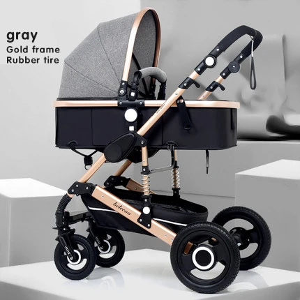 grey 1 Belecoo 2 в 1 детская коляска с высоким пейзажем, двухполосная коляска, складной свет, четырехколесный амортизатор, Тролли - Цвет: grey 1