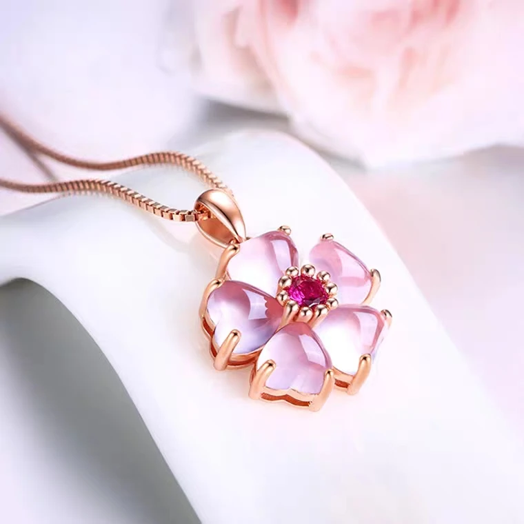 Natural Rose Quartz Star Light Pendant Women Flower Heart Mozambique 20x20mm Queen Clasp Crystal Pendant Jewelry AAAAA pendant necklace