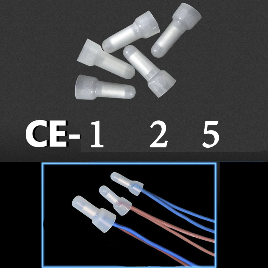 Description Picture 4 of itemClosed End Crimp Caps Electrical Wire Cable Terminals Connectors CE1X CE2x CE5x Splice Tin Plating Cable Lugs Electric Sertir