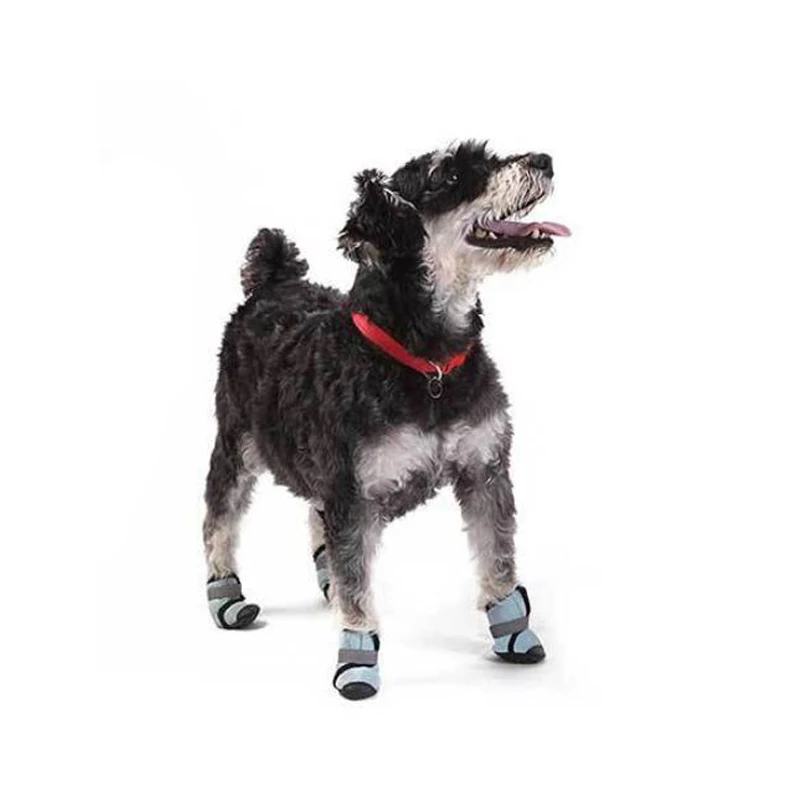 4 шт./компл. Non-slip собаки обувь Водонепроницаемый Тедди дышащая Спортивная собака весенне-осенняя обувь для малых и средних собак Bomei обуви