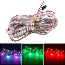 

50pcs DC 5V 5050 RGB Pixels WS2812B Pre-soldered LED Module WS2812 Nodes 10cm Wire With Heatsink Board Addressable Individually