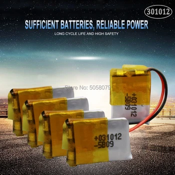 

10pcs 3.7V 30mAh 301012 Lithium Polymer Li-Po Rechargeable Battery For mp3 mp4 Toys bluetooth headset video pen