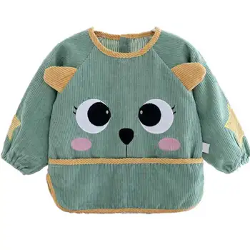 

Baby Bibs Burp Cloth Waterproof Baby Feeding Stuff Children Protective Autumn Winter Corduroy Anti-Dressing Upside Down Clothes