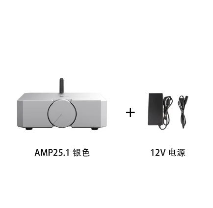 Silver 1 Высококачественный HiFi Bluetooth 5,0 аудио усилитель мощности стерео усилитель для наушников MOSFET 80 Вт* 2 - Цвет: Silver 1