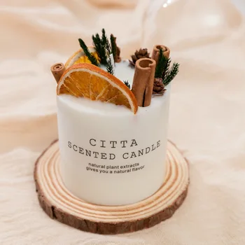 

Aromatherapy Candle Soy Wax Aromatherapy Candle Romantic Pillar Candle Christmas Decoration Home Furnishing-Single Orange Gui
