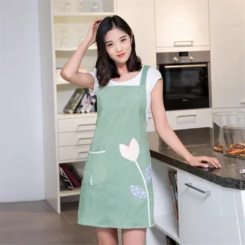

2019 Simple Style Home Fashion Apron Waterproof Oilproof Dirty Double Apron For Adult Cute Apron Kitchen Accessories