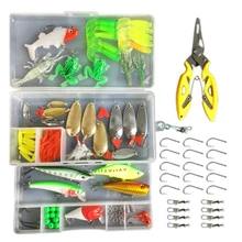 

112pcs Mixed Fishing Tackle Set Soft Lure Minnow Hard Bait Fishing Biats Frog Plastic Wobblers Spoon Fishing Lures Accessories