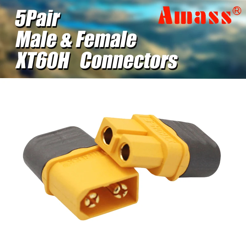 

New Arrival Amass 5 Pair XT60H Connector With Sheath Housing Female / male XT60 plug for RC Lipo Battery ESC Charge Lead