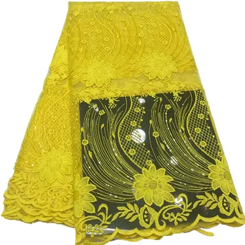 

Latest Flowers with long tails pattern design with sequins dress fabric AF112,Free shipping and cheap price French Lace Fabric