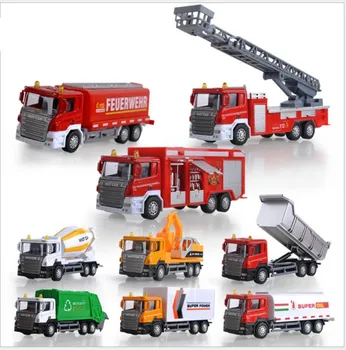 

1:52 alloy fire truck engineering car model,pull back toy car,children's gift toys,free shipping