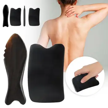 

Therapy Ox Horn Scraping Board Face Neck Massage Muscle Pain Relief Gua Sha Tool Massageador Dredge Body Relaxation Health Care