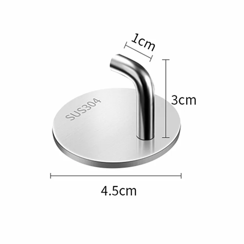 2PCS Stainless Steel Robe Hooks No Drilling Coat Hat Hook Towel Rack Wall mounted Storage Hanger for Bathroom Kitchen Hardware