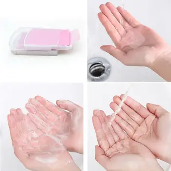

New Mini Soap Paper Washing Hand Skin Care Soap Foaming Soap Dropship Slice Disposable Box Soaps Travel Sheets G2N1