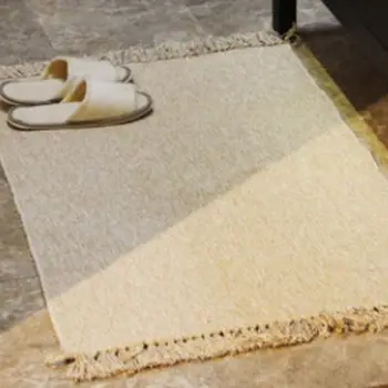 

60x90cm Japanese Cotton Woven Rectangle Area Rug With Tassels Colored Striped Doormat Washable Throw Floor Rug Carpet Home Decor