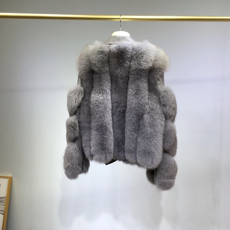 Натуральный Лисий мех пальто из натуральной кожи куртка овчины натуральный мех пальто женская зимняя теплая Женская Новая мода