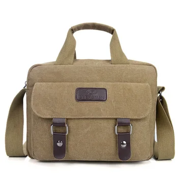 

2019 New Fashion Business Men's Handbags Canvas Male Shoulder Bag Vintage Crossbody Boy Luxury Messenger Briefcase Bags