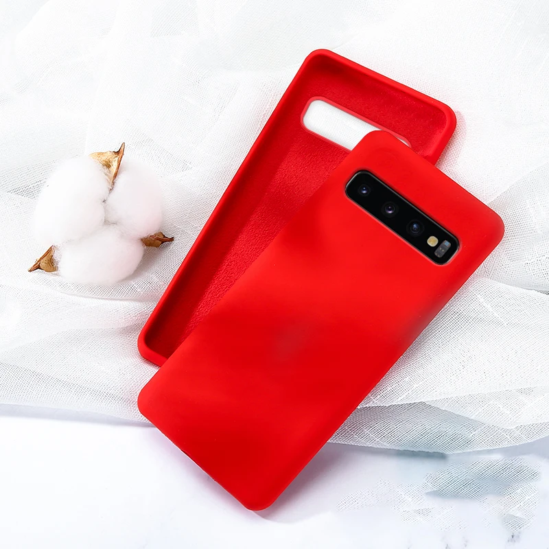 Силиконовый однотонный чехол для samsung Galaxy A10 A20E A20 A30 A40 A50 A70 M20 S8 S9 S10 Примечание 10 плюс S10e жидкости Чехлы мягкие из кожи TPU чехол