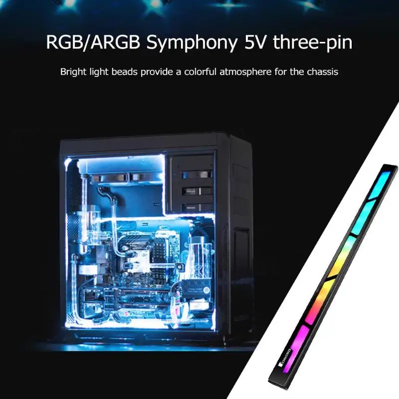 Jonsbo LB-3 SATA шасси пульт дистанционного управления двойной режим RGB/ARGB светильник в полоску с магнитным 3 Pin алюминиевый Магниевый сплав светильник полосы