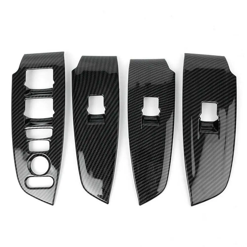 

4 шт./компл. внутренняя панель переключателя окна из углеродного волокна с узором отделка для Honda Accord