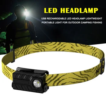

USB Rechargeable LED Headlamp Lightweight Portable Light for Outdoor Camping Fishing SMN88