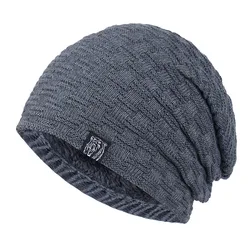 Men's Plus Fleece Knitted Hat Aldult Winter Fashion All-match Thick Woolen Hats Youth Outdoor Ski Cap Ear Protectors 2022 NEW