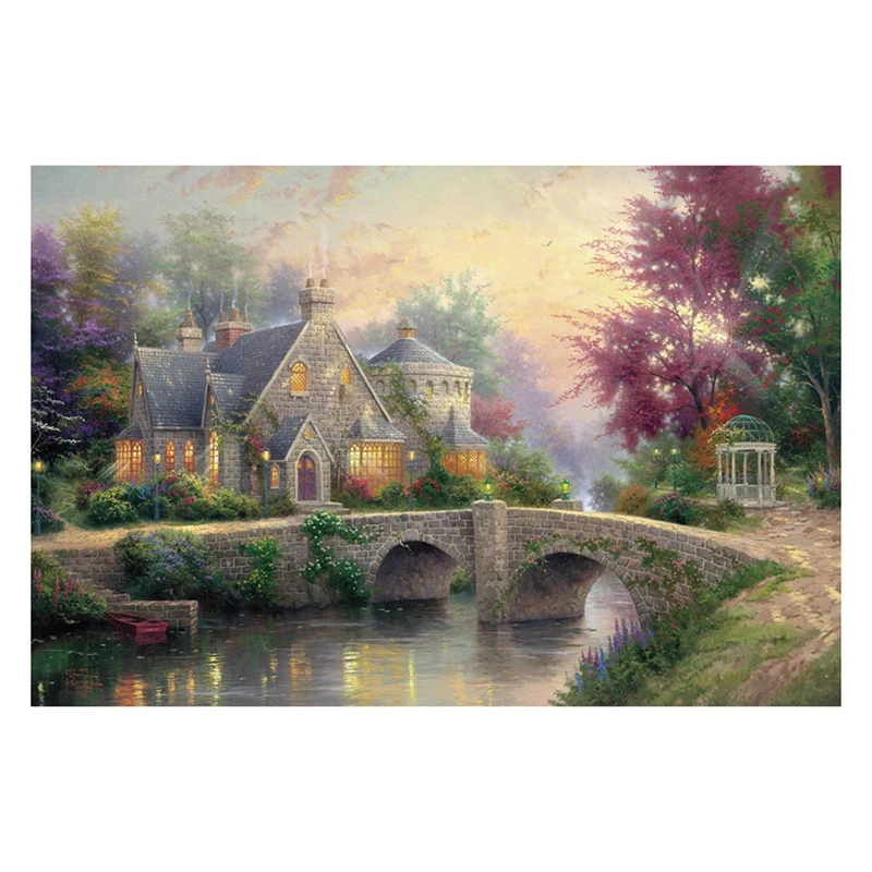 

1000Pcs Jigsaw Landscape Animal Universe Puzzle Leisure Toys Bridge House