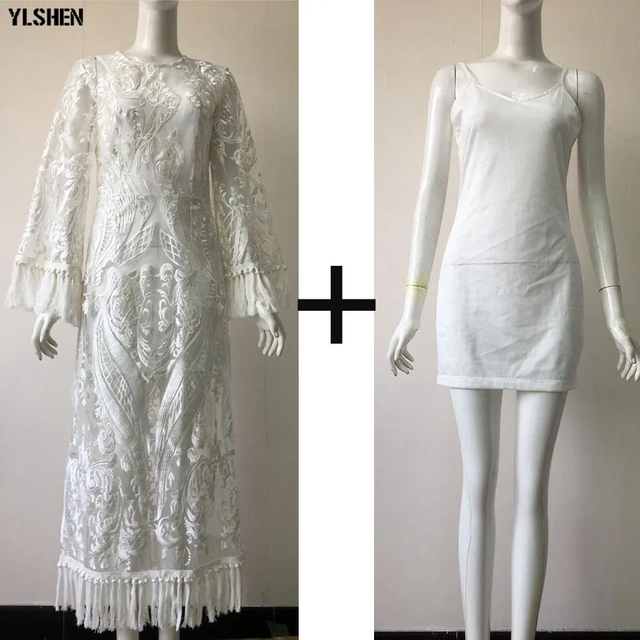 African Lace Dresses for Women in Clothing Basin Riche African Clothes Sexy Fashion Tassels Maxi Dress Woman Africa Dress Boubou 16