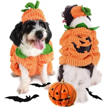 

1 Set of Pumpkin Costume Pet Clothes for Pet Party Halloween