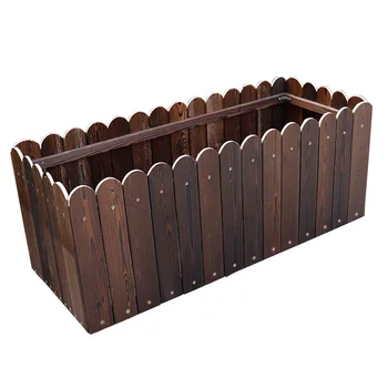 

High quality wood anticorrosive wood flower box balcony yard corner size fixed solid and durable outdoor carbonized solid wood p