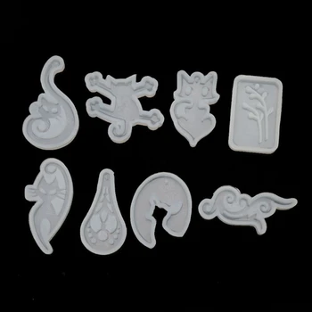 

8Pcs Cute Cat Pendant Resin Silicone Molds Kit Jewelry Making Tools Art Crafts