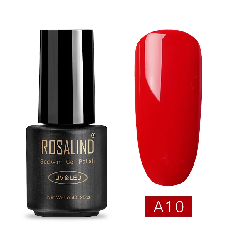 ROSALIND неоновый гель для ногтей Набор для маникюра УФ светодиодная база для ногтей верхнее покрытие гель для ногтей лак для ногтей 7 мл растворимый лак - Color: RA10