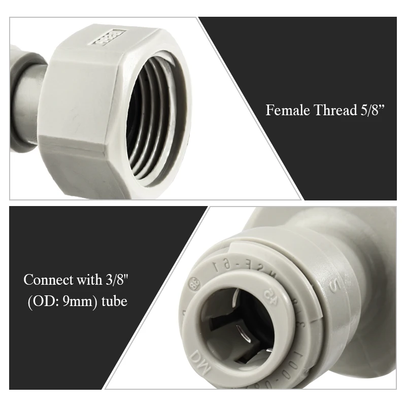 Quick Push Fitting for Beer Hose Keg Coupler Adaptor 3/8" Push In Pneumatic Quick Joint Plastic Speedfit Connector for Beer Line