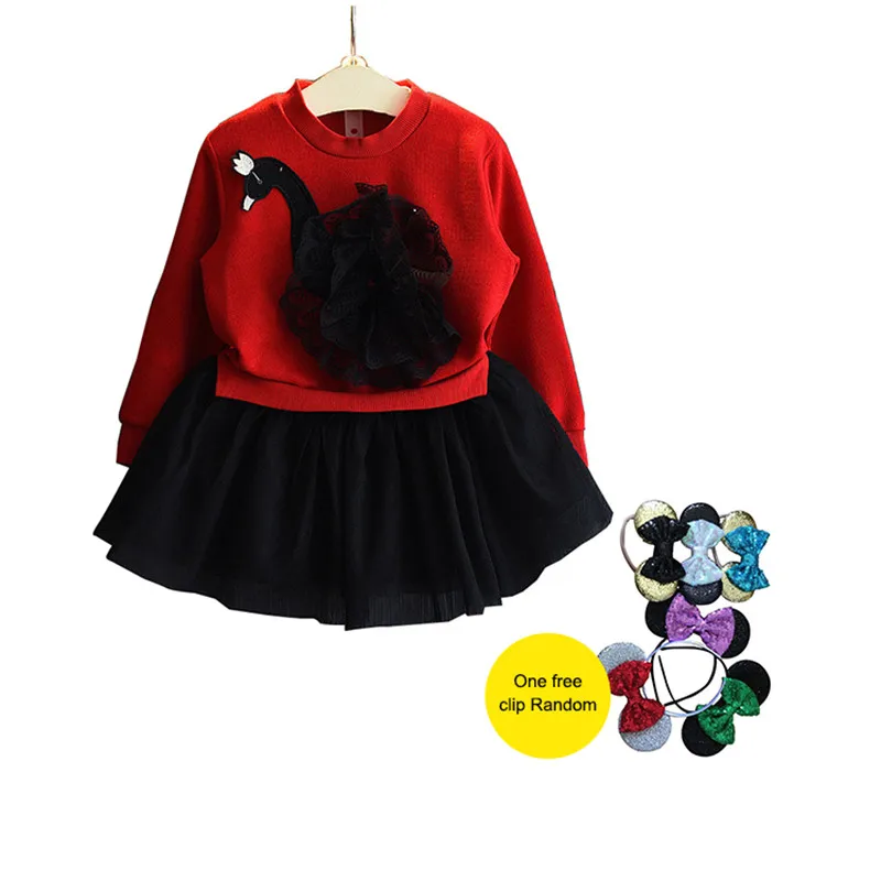 Melario/платье для маленьких девочек; новинка года; модная осенняя одежда для малышей; сетчатое платье принцессы с длинными рукавами и лебедем; детская одежда; DR062