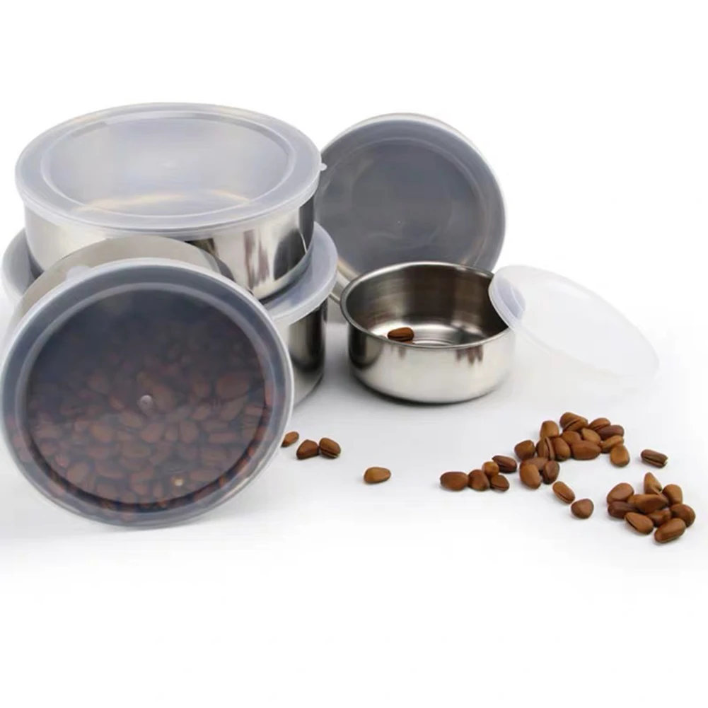 

5PCS Food Container With Lid Stainless Steel Lunch Box Multi Function Sealed Fresh Keeping Box