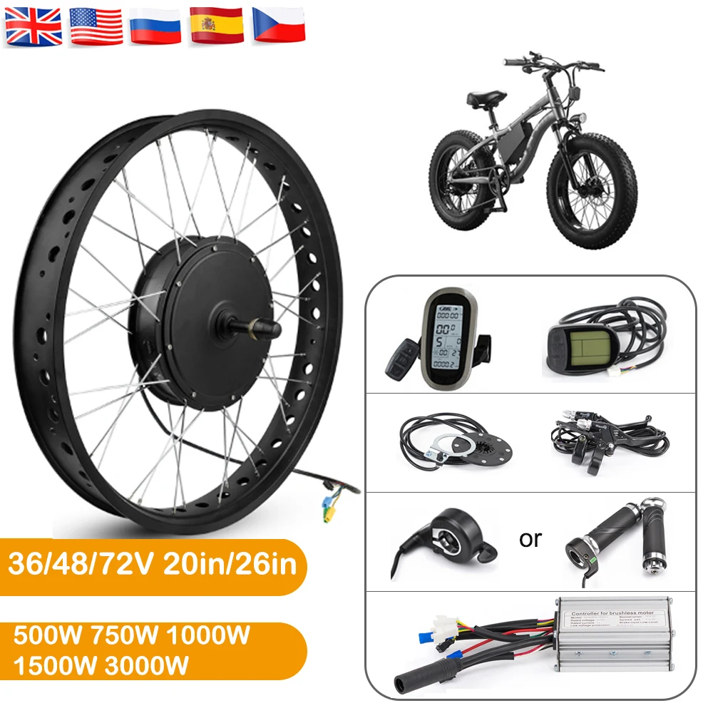 ^Cheap 26in Electric Fat Bike Conversion Kit Electric Bike Conversion Kit Brushless Hub Motor Wheel Snow Bike Motor 36V 48V 1500W 3000W ^Cheap 26in Electric Fat Bike Conversion Kit Electric Bike Conversion Kit Brushless Hub Motor Wheel Snow Bike Motor 36V 48V 1500W 3000W