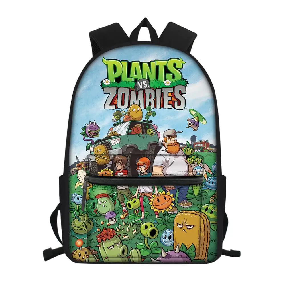 

HaoYun Children's Canvas Backpack Hot Plants Zombies Game Pattern Girls School Book Bags Cartoon Women's Travel Backpacks