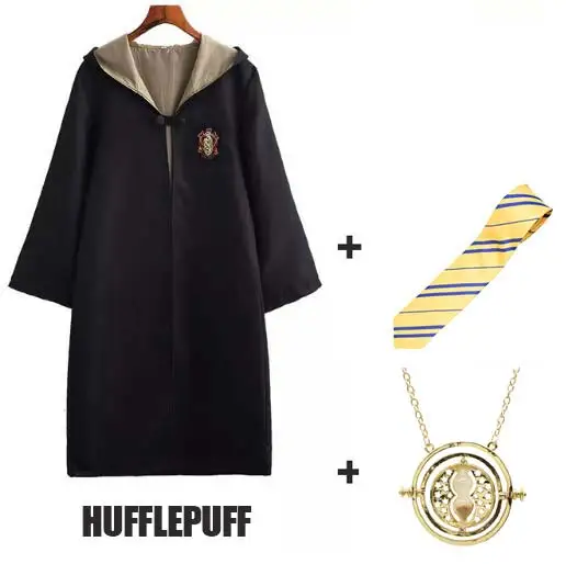 Gryffindor Cosplay Costume Potter Robe Scarf Ravenclaw Hufflepuff Slytherin Cloak with Tie Potter Costume - Цвет: 2