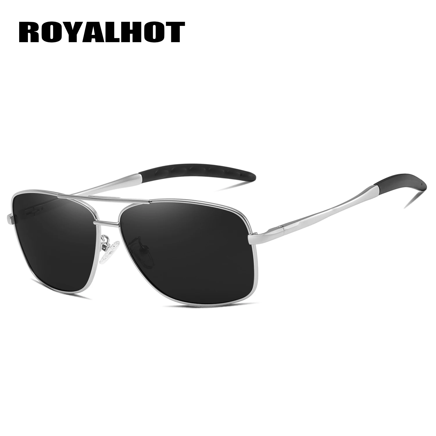 RoyalHot, мужские, женские, поляризационные, алой, квадратная оправа, солнцезащитные очки, для вождения, солнцезащитные очки, оттенки, Oculos masculino, мужские, 900173 - Цвет линз: Silver Grey