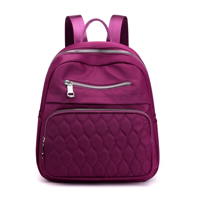 Модный маленький рюкзак мини Повседневный Женский нейлоновый рюкзак для девочек-подростков Bolsa Mochila Feminina Водонепроницаемый женский рюкзак - Цвет: Фиолетовый