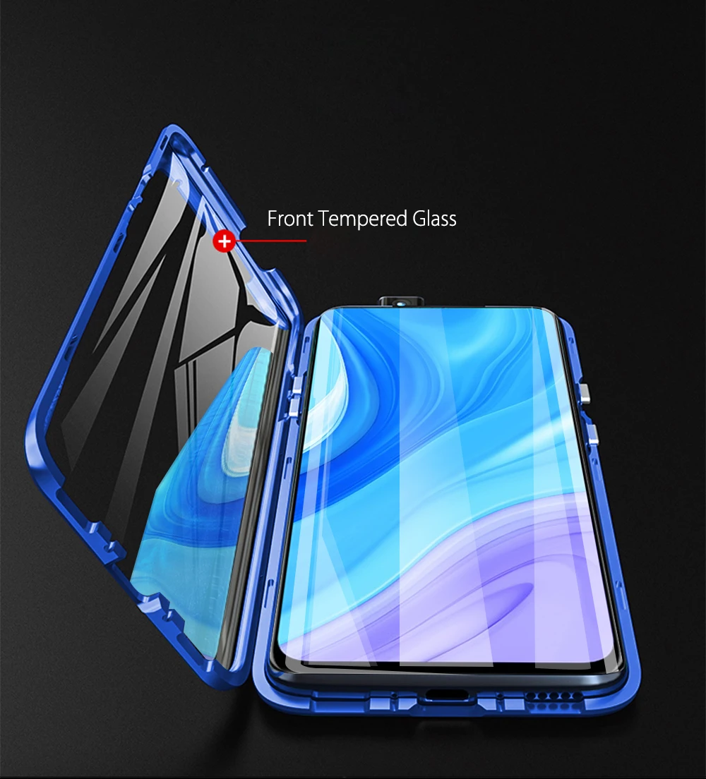 Magnetic Case For Huawei Y9s Case Clear Double-Sided Tempered Glass Hard Bumper Back Cover For Huawei Y9s Y 9s Shockproof Coque Huawei dustproof case