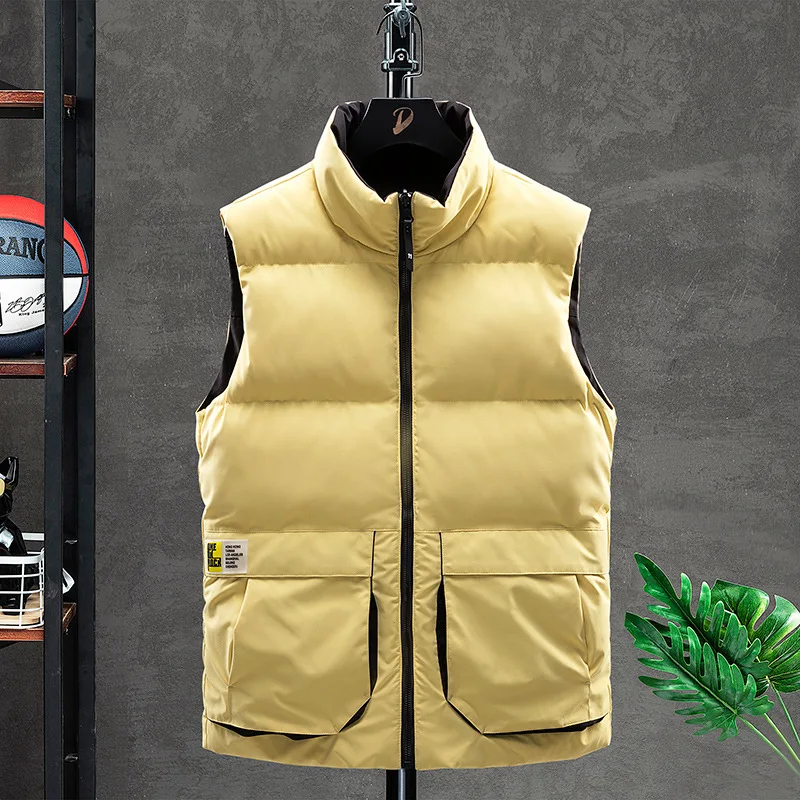 Men's Padded Waistcoat Fashion Vest Thick Autumn Winter Warm Coat Outwear Quilting Jacket with Stereo Pockets Male Clothes yyaudio 1 pair silver plated rca audio cable 2 rca to 2 rca interconnect cable hifi stereo 7n occ male to male for amplifier dac