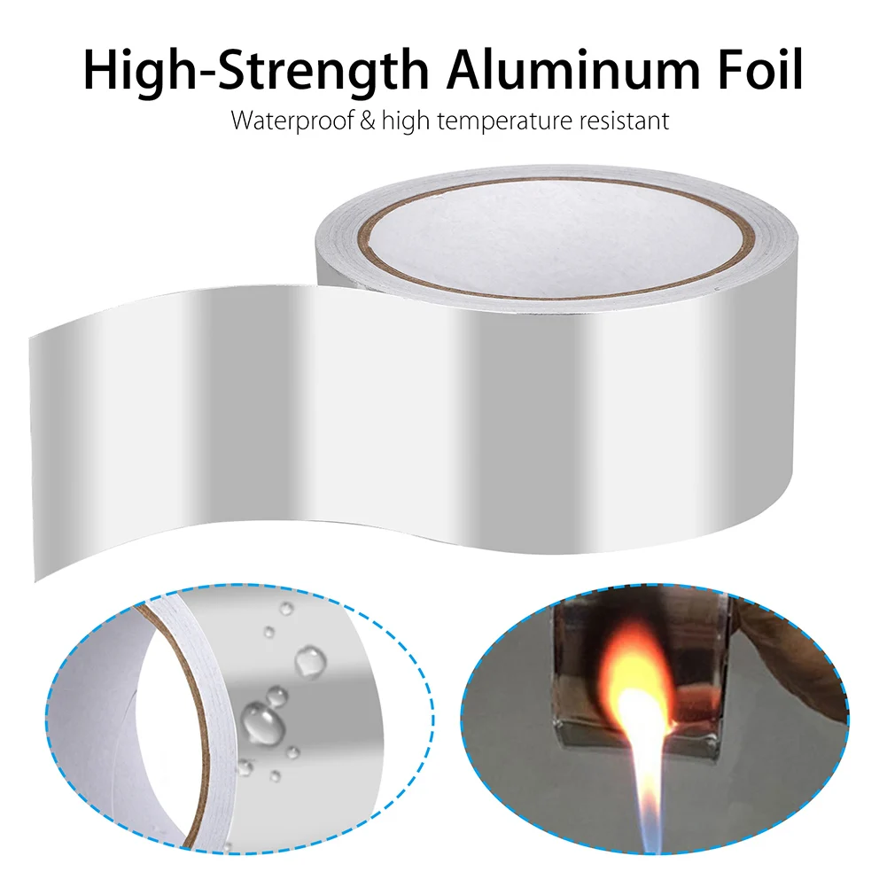 

Aluminium Foil Tape Heat Insulation Self Adhesive Seal Waterproof for Duct Pipe SLC88