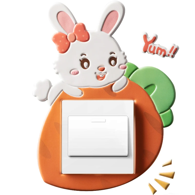 1PC Cartoon Squirrel Switch Cover Luminous Home Decor Fluorescent 86cm Protective Case Removable Panel Stickers | Дом и сад