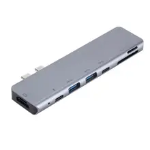 7 в 1 type-C концентратор к HDMI USB-C концентратор кард-ридер для ноутбука док-станции для MacBook Pro