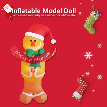 

1.5M Christmas Lighted Inflatable Snowman Dolls Yard Air Decoration Yard Garden Christmas Inflatable Props LED Lights Kids Toy