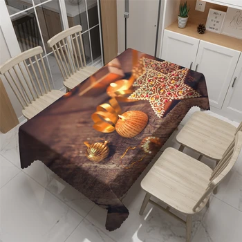 

2020 Hot Round Tablecloth Exquisite Christmas Gifts Pattern Thicken Washable Fabric 3D Table cloth for Family Wedding Party