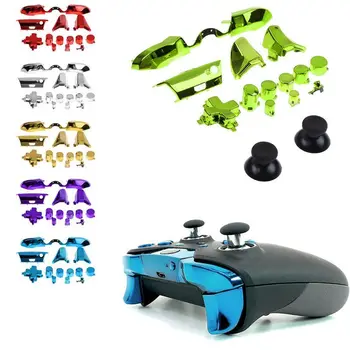 

For Xbox One Controller Gamepad 15Pcs Replacement Part Repair Kit Chrome ABXY Dpad Triggers Full Buttons Set Kits Gold Silver