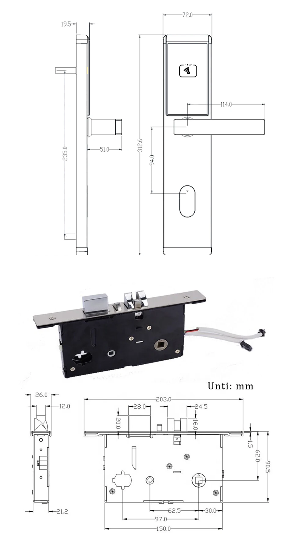 Best Quality Smart RFID Card Hotel Door Lock Hot Sale Electric digital door Lock System With Free life Software