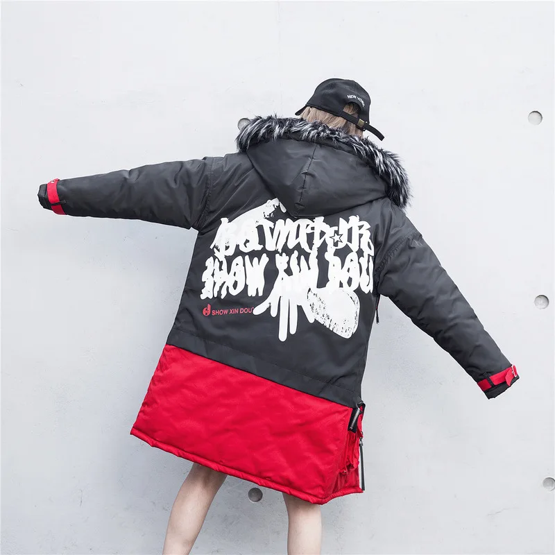 Зимние парки повседневный мужской жакет в стиле хип-хоп Уличная плотная длинная куртка модная Парка мужская куртка размер США DG320
